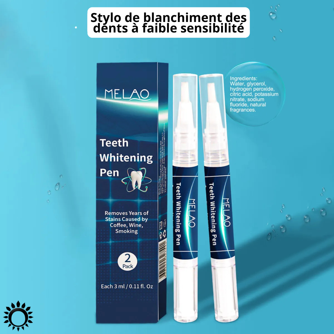 Stylo Blanchissant pour les Dents MELAO – Élimine les Taches de Café, Vin, Tabac